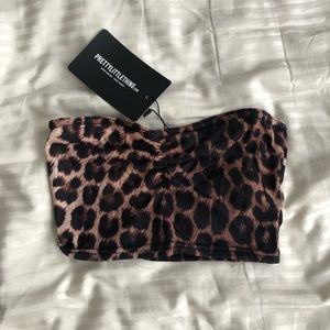 Leopard print bandeau/crop top